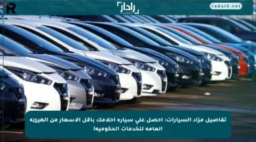 تفاصيل مزاد السيارات: احصل على سيارة أحلامك بأقل الأسعار من الهيئة العامة للخدمات الحكومية!